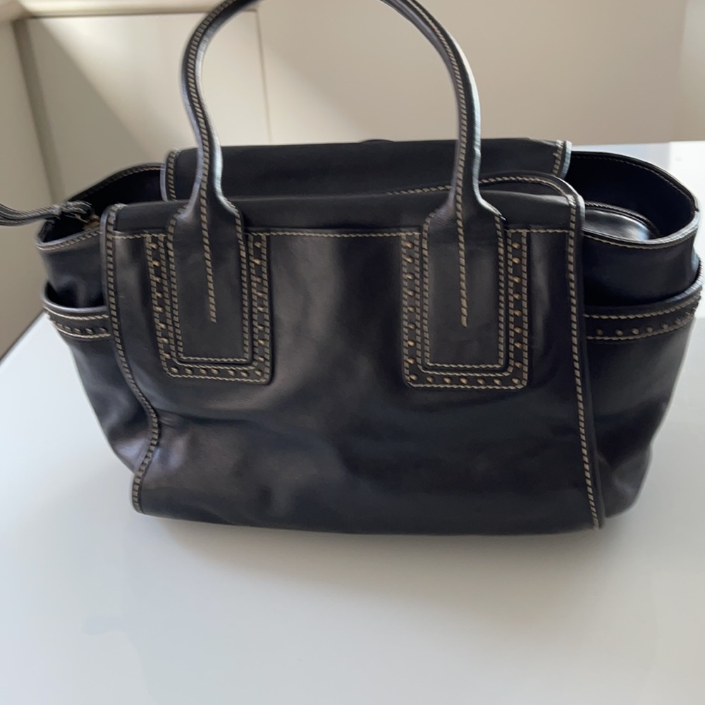 Kenneth Cole NY Black leather studded 2 handle handbag - Picture 9 of 16
